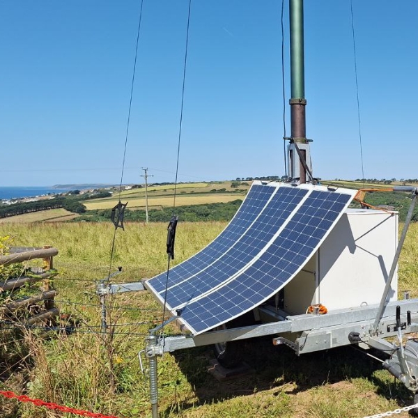 Solar Panels in field by the Sea- Installed by 2CL at Bantham Swimmer Hub